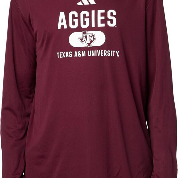 Adidas Men's Texas A&M Aggies Designed for Training Hoodie Maroon XLT - Picture 3 of 6